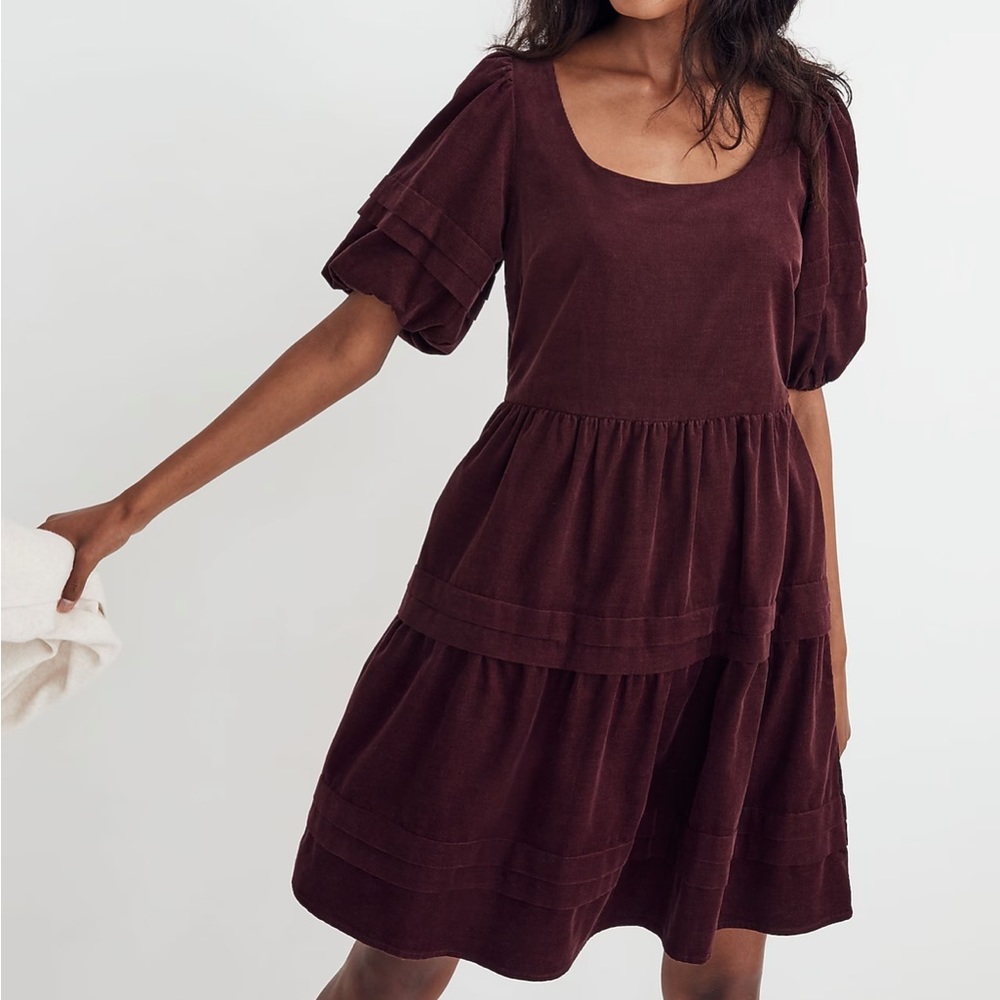 Corduroy Tiered Mini Dress Madewell